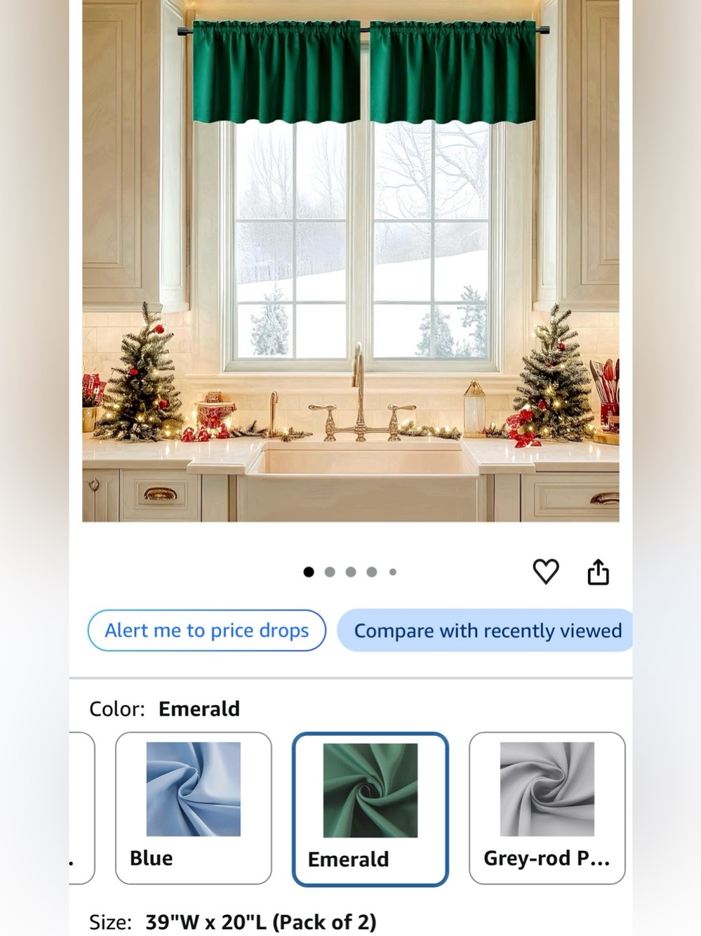 Emerald Rod Pocket Valance -